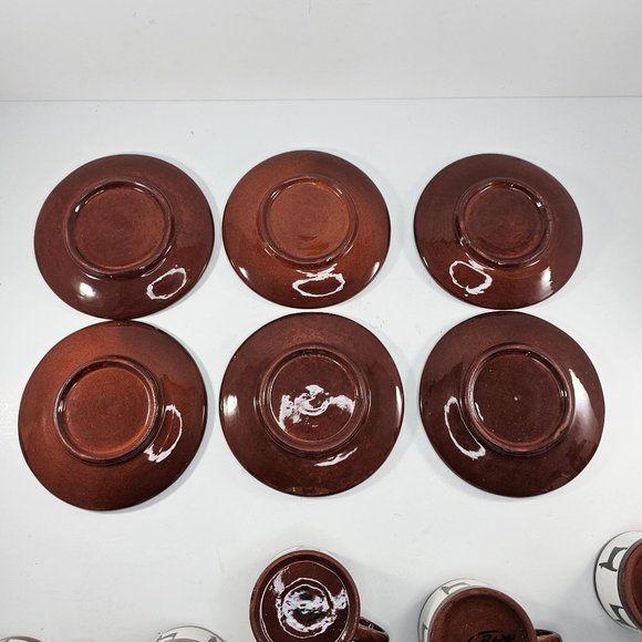 Los Reyes Lima Peru Art Pottery Cup Saucer Pitcher Llama Alpaca Ca Hand Painted - Picture 9 of 16